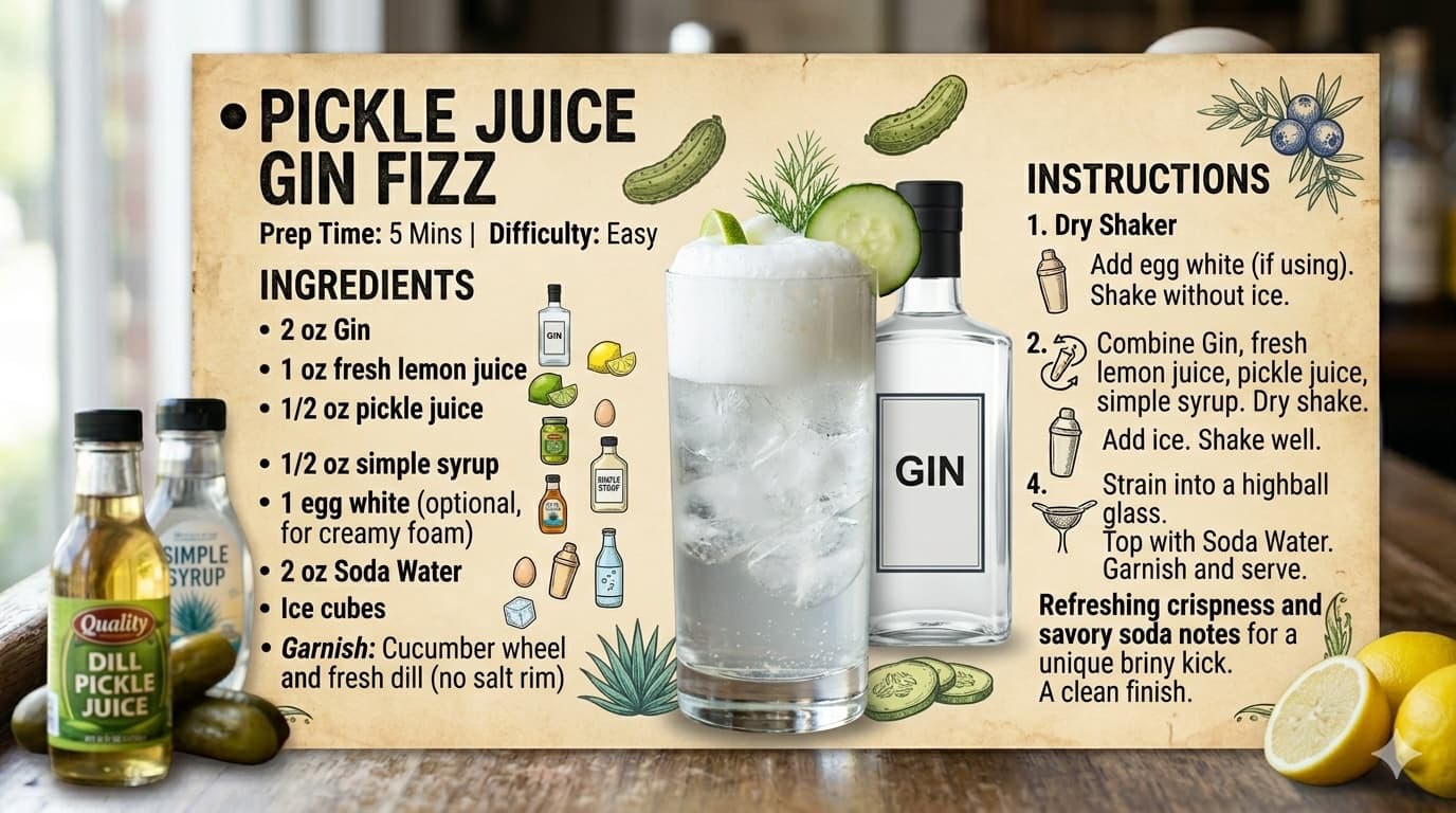 Pickle Juice Gin Fizz