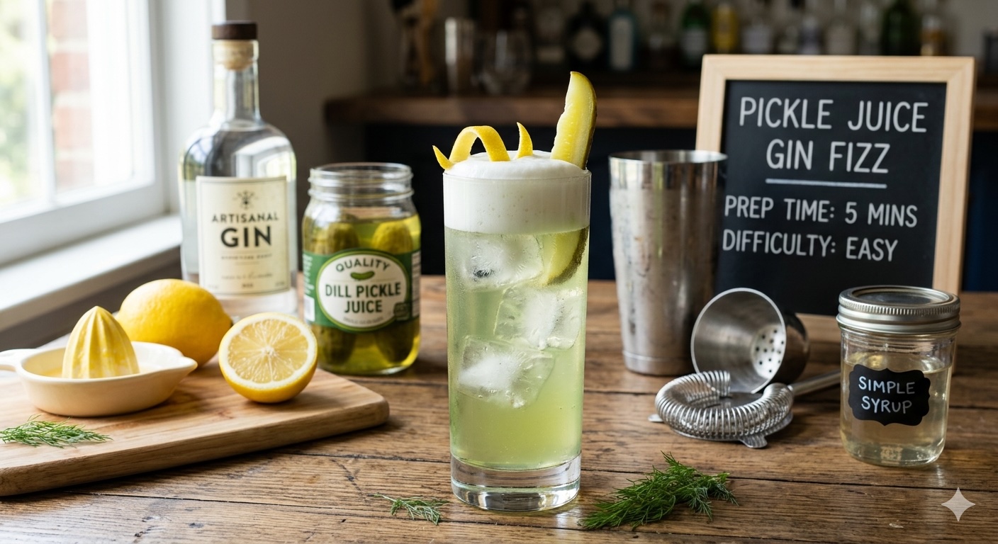 Pickle Juice Gin Fizz